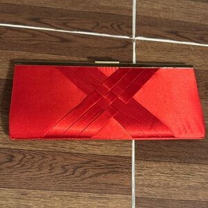 INC International Concepts Red Satin Clutch